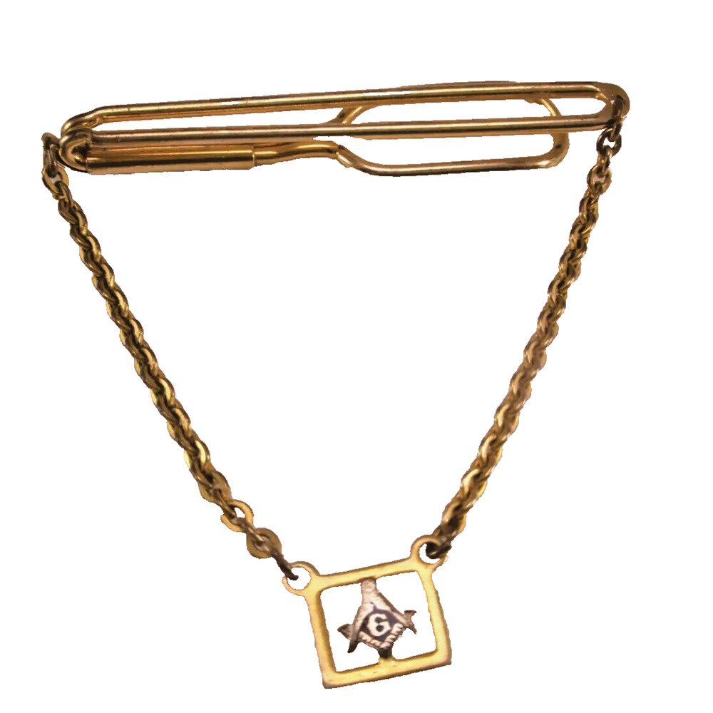 Shriners Vintage Swank Tie Bar Clip Scottish Rite Masonic Grand Lodge Estate Pc.
